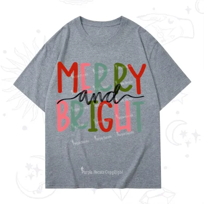Purplehecate Merry and Bright Christmas T-Shirt