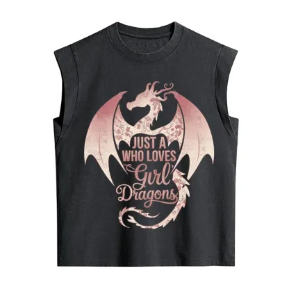 Purplehecate Just A Girl Who Loves Dragons Vintage Washed Tank