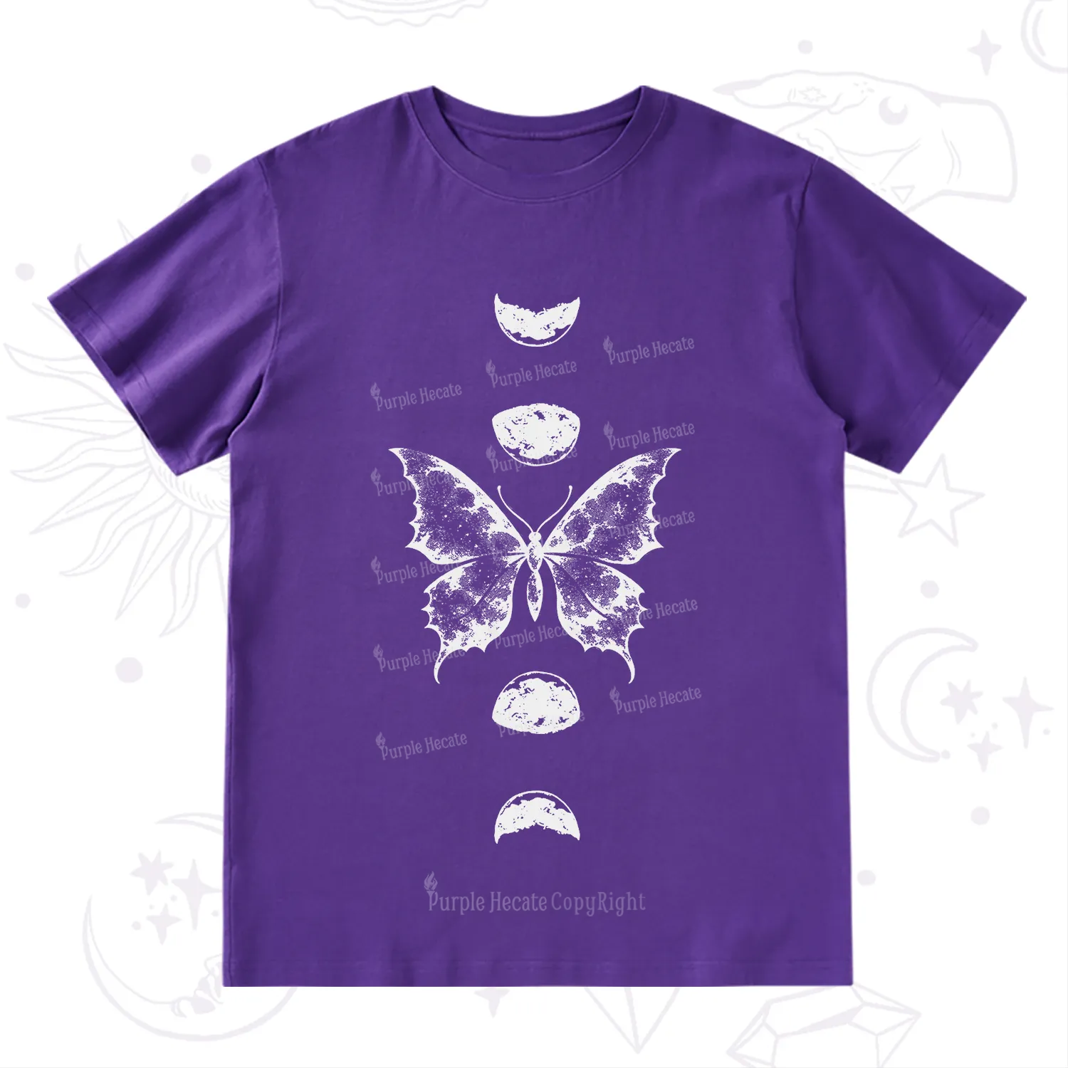 Purplehecate Lunar Butterfly Phases T-Shirt