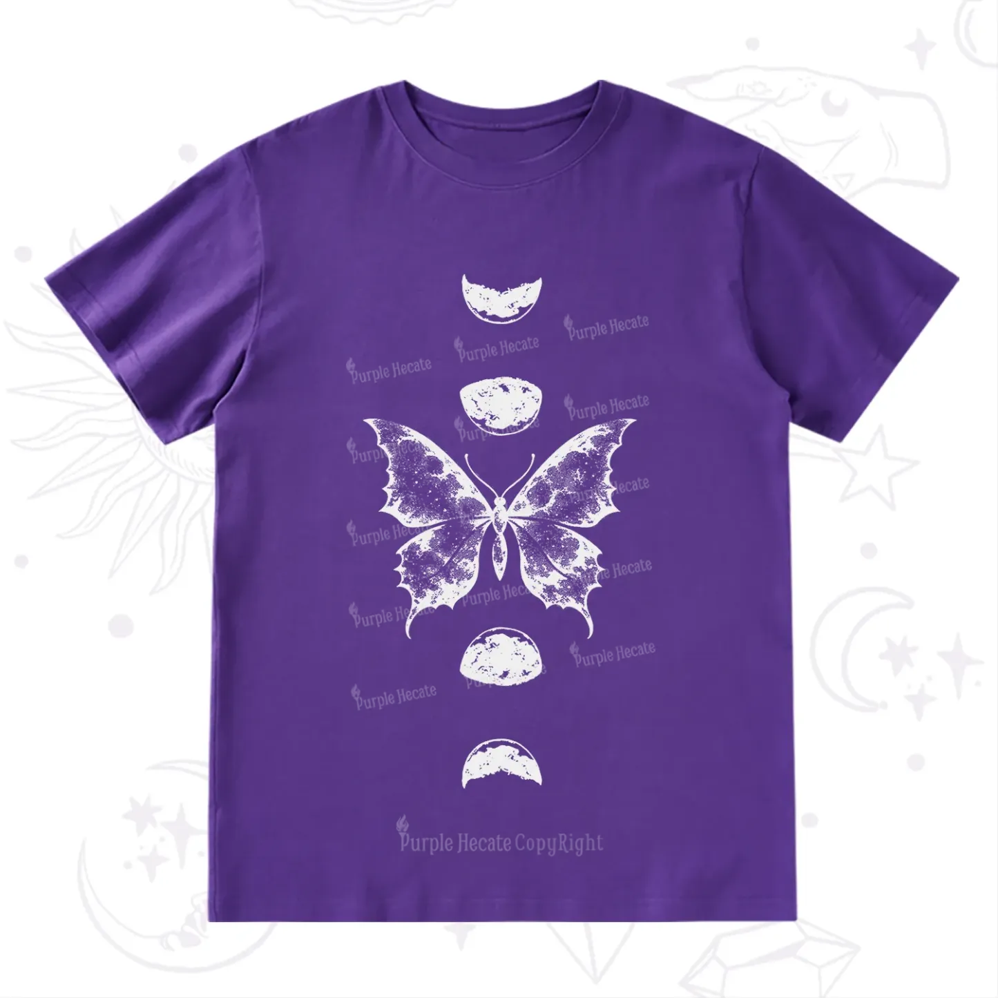 Purplehecate Lunar Butterfly Phases T-Shirt