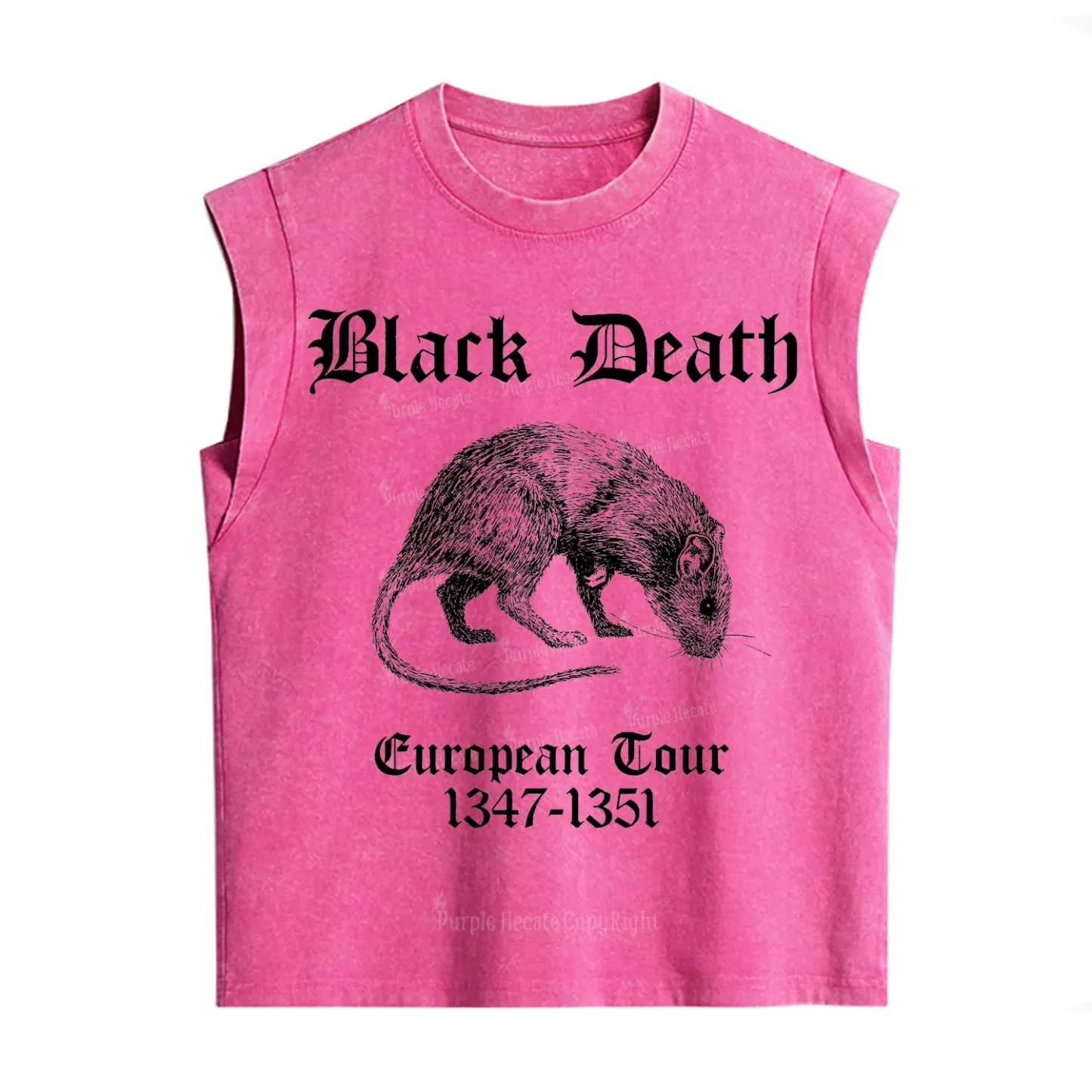 Purplehecate Black Death European Tour Vintage Washed Tank
