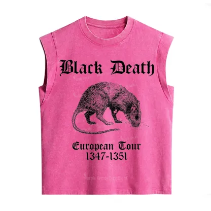 Purplehecate Black Death European Tour Vintage Washed Tank