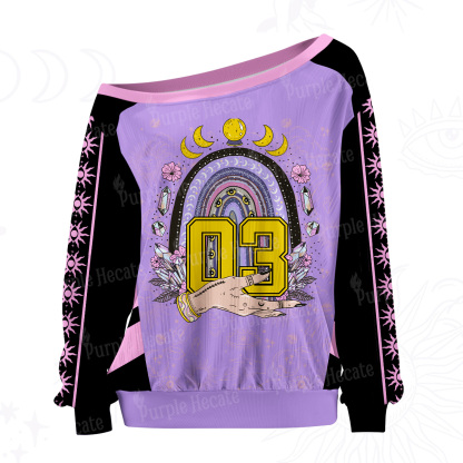 Purplehecate Magic Rainbow Off The Shoulder Graphic Jersey