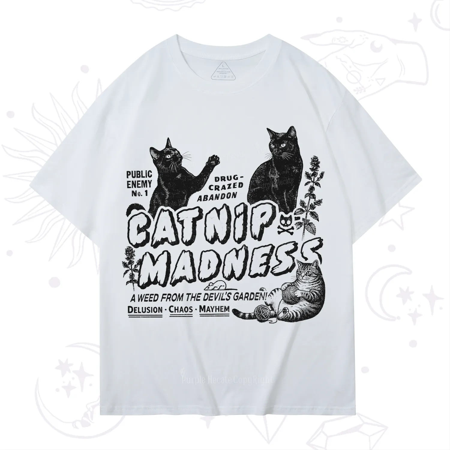 Purplehecate Catnip?Madness Cute?Cat T-Shirt