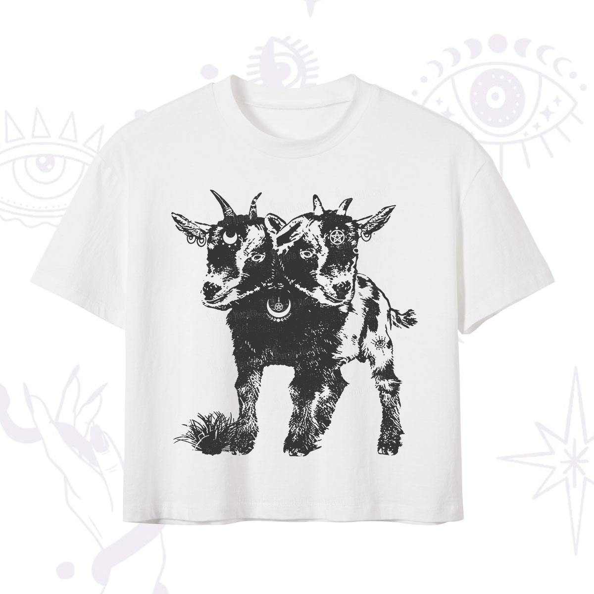 Purplehecate Two Headed Goat Crop T-Shirt