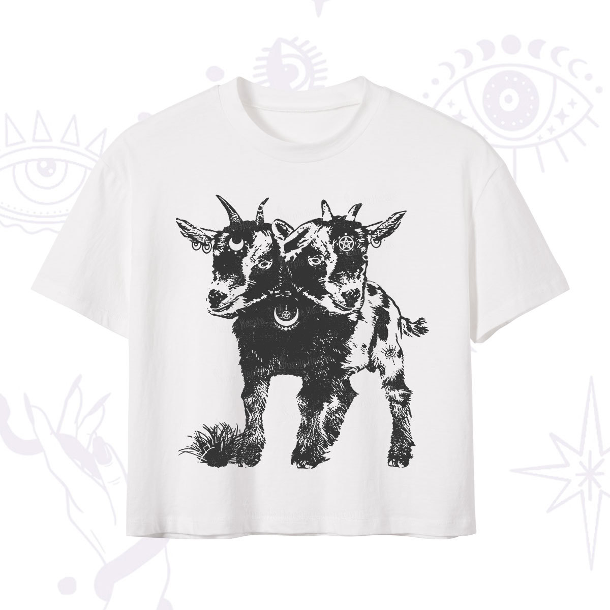 Purplehecate Two Headed Goat Crop T-Shirt
