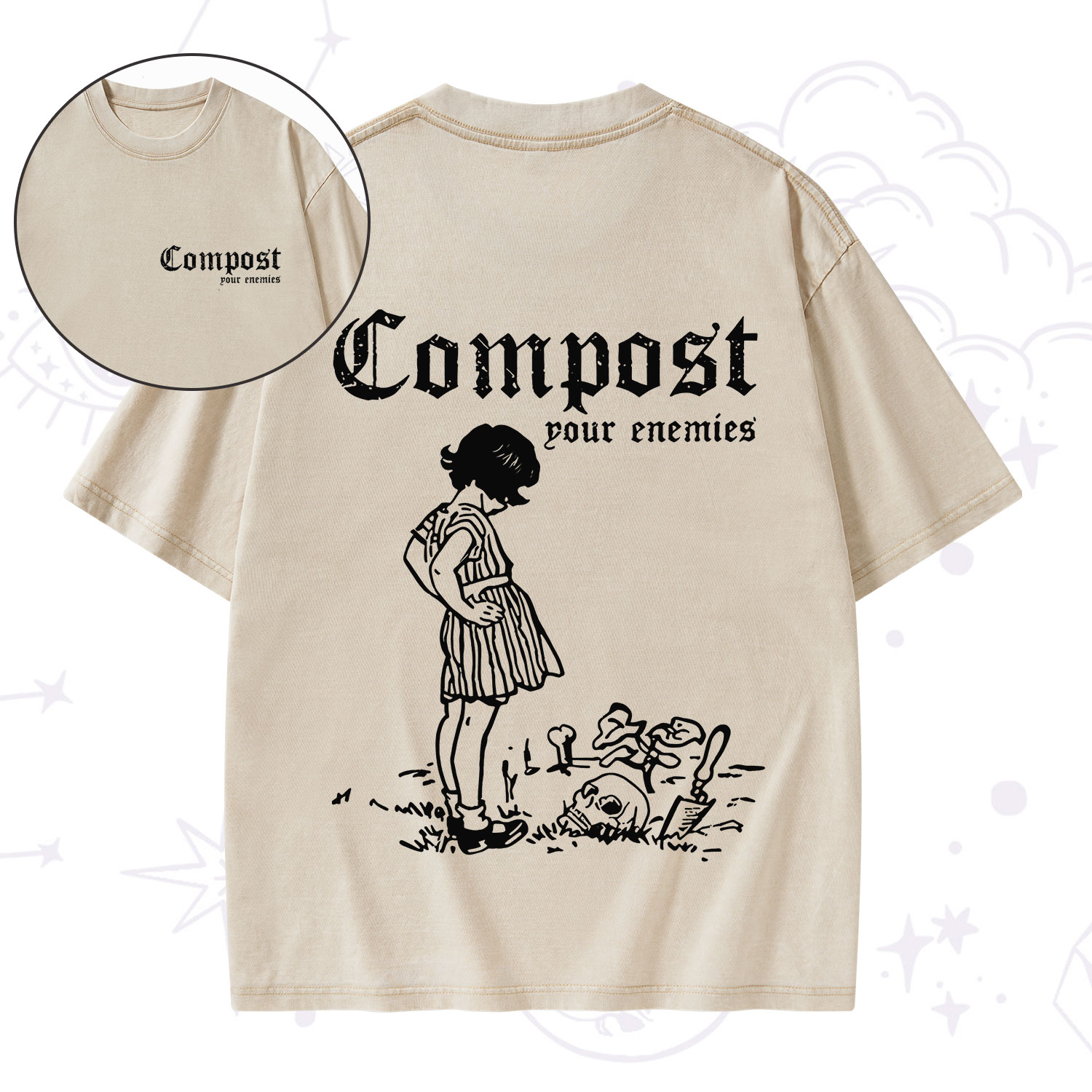 [Copy]Purplehecate Trash Raccoon Backyard Wildlife Washed T-Shirt