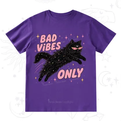 Purplehecate Black Cat Vibes Only T-Shirt