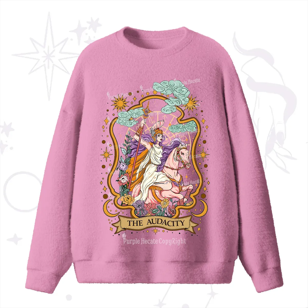 Purplehecate The Audacity Goddess Fuzzy Ugly Sweater