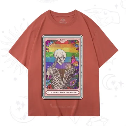 Purplehecate The All's Fair in Love and Poetry Skeleton Tarot T-Shirt