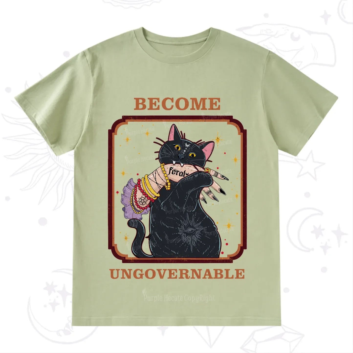 Purplehecate Become Ungovernable Cat T-Shirt
