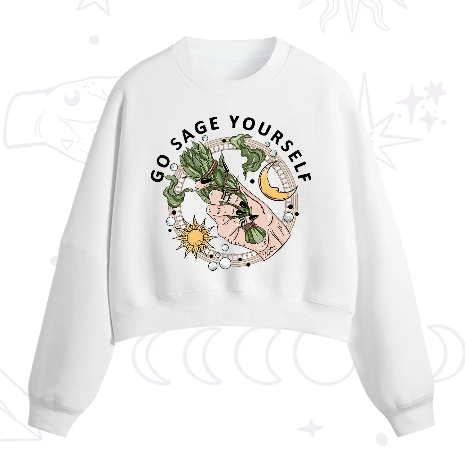 Purplehecate Go Sage Yourself Fleece Cropped Sweatshirt