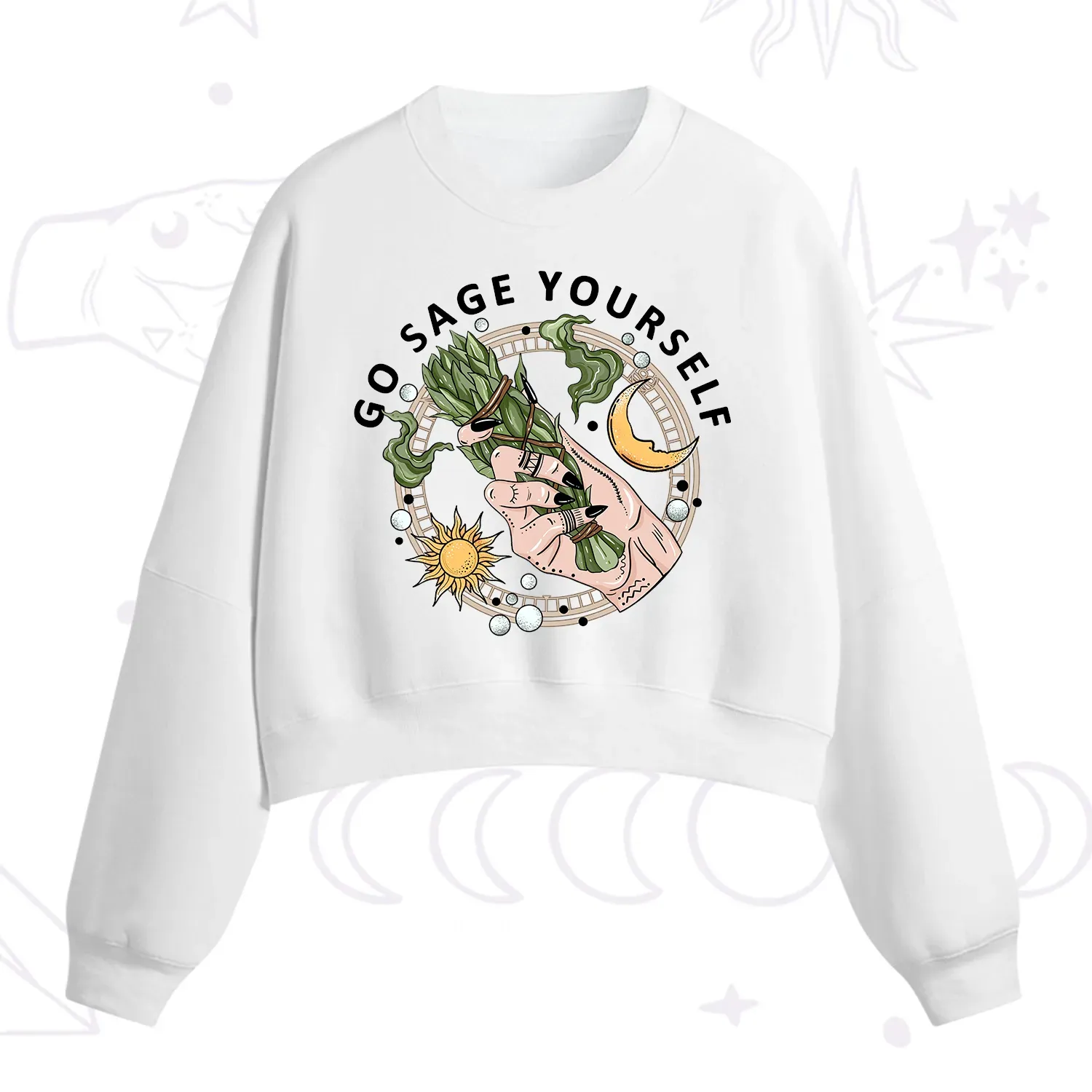 Purplehecate Go Sage Yourself Fleece Cropped Sweatshirt