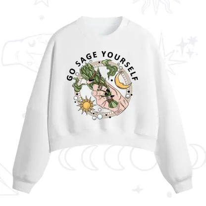 Purplehecate Go Sage Yourself Fleece Cropped Sweatshirt