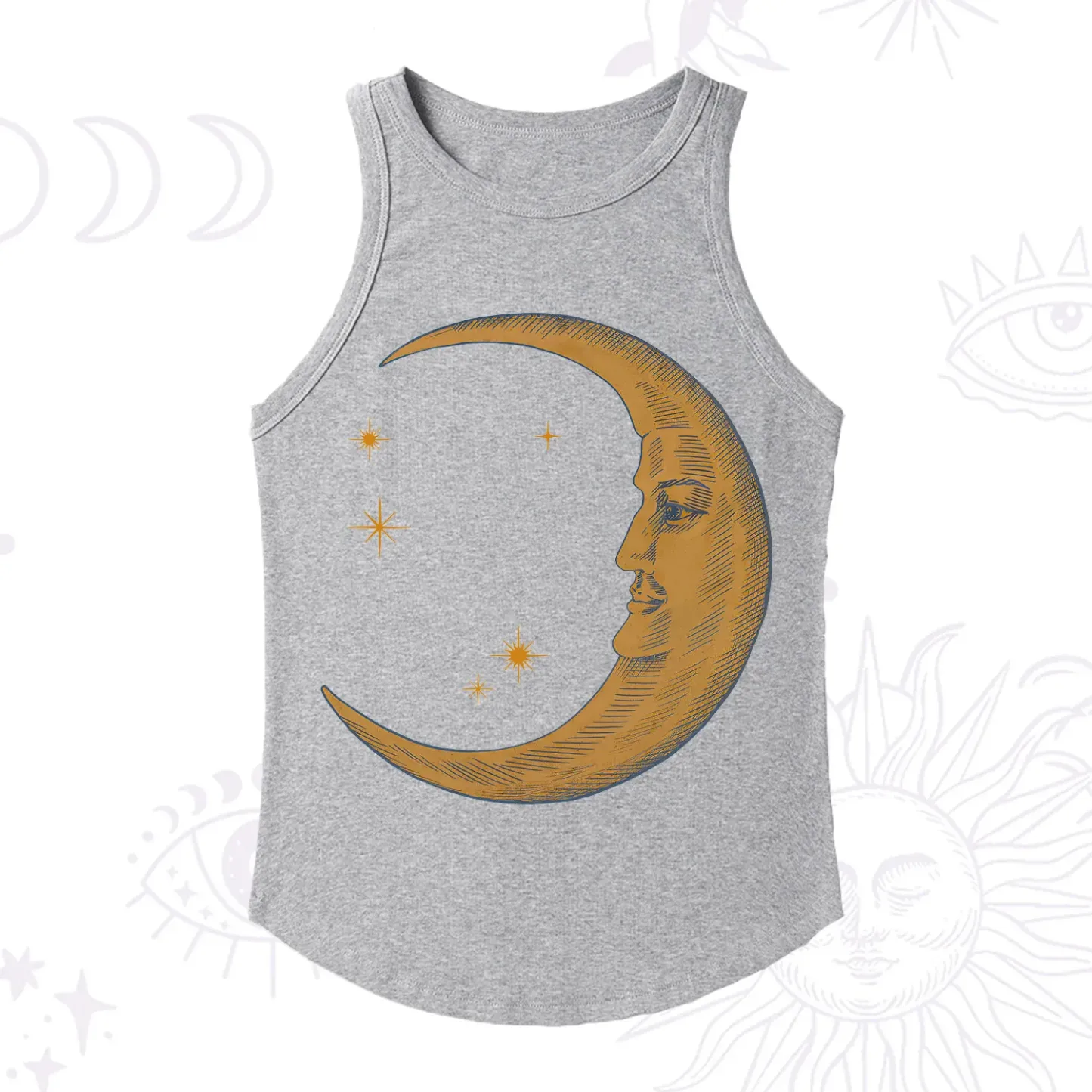 Purplehecate Celestial Moon Ribbed Tank Top