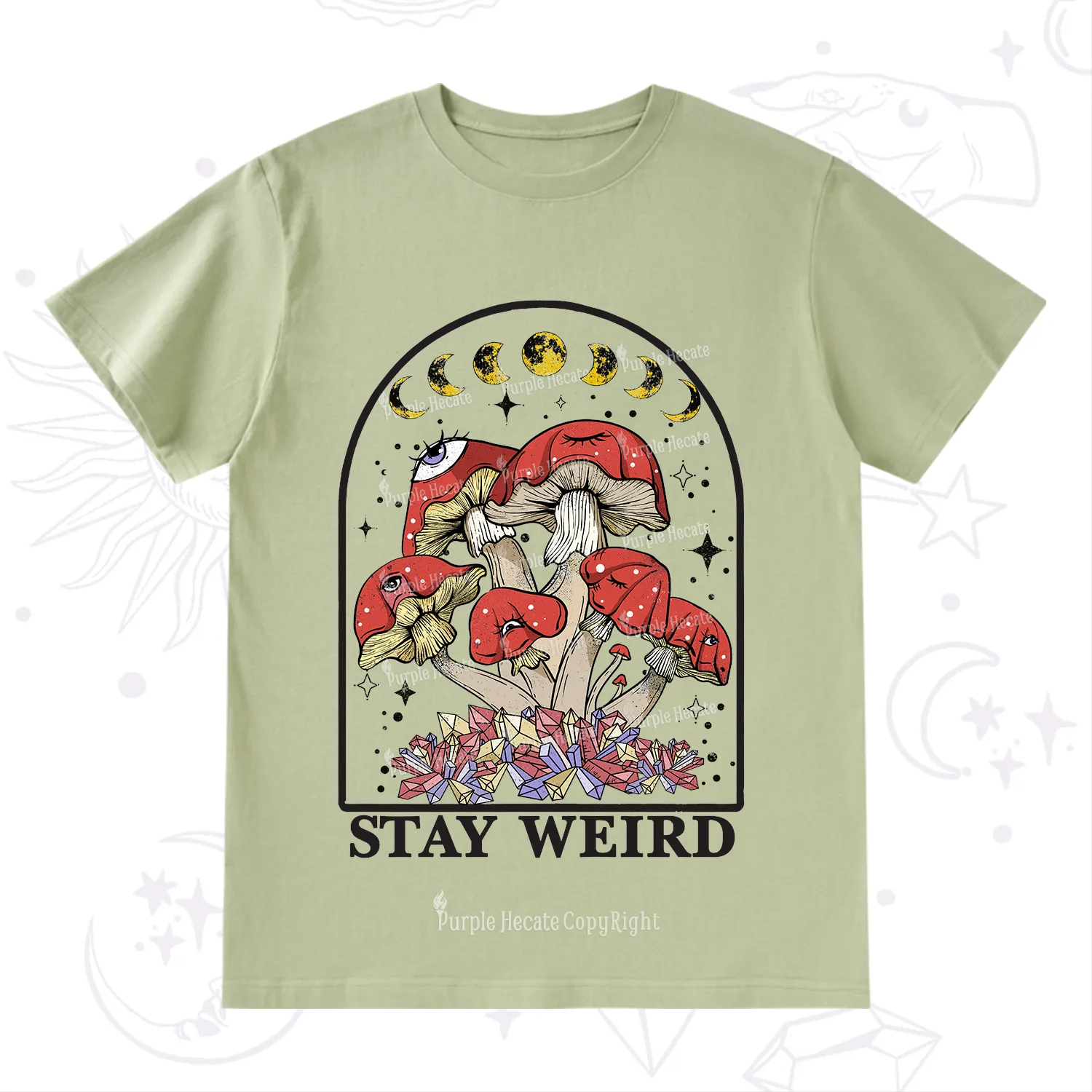 Purplehecate Stay Weird Mushroom T-Shirt