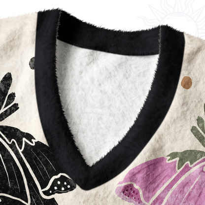 Purplehecate Dual-Tone Frog Garden Ugly Sweater Vest
