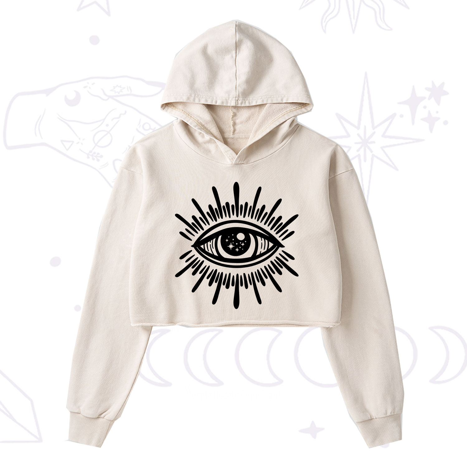 Purplehecate Evil Eye Washed Cropped Hoodie