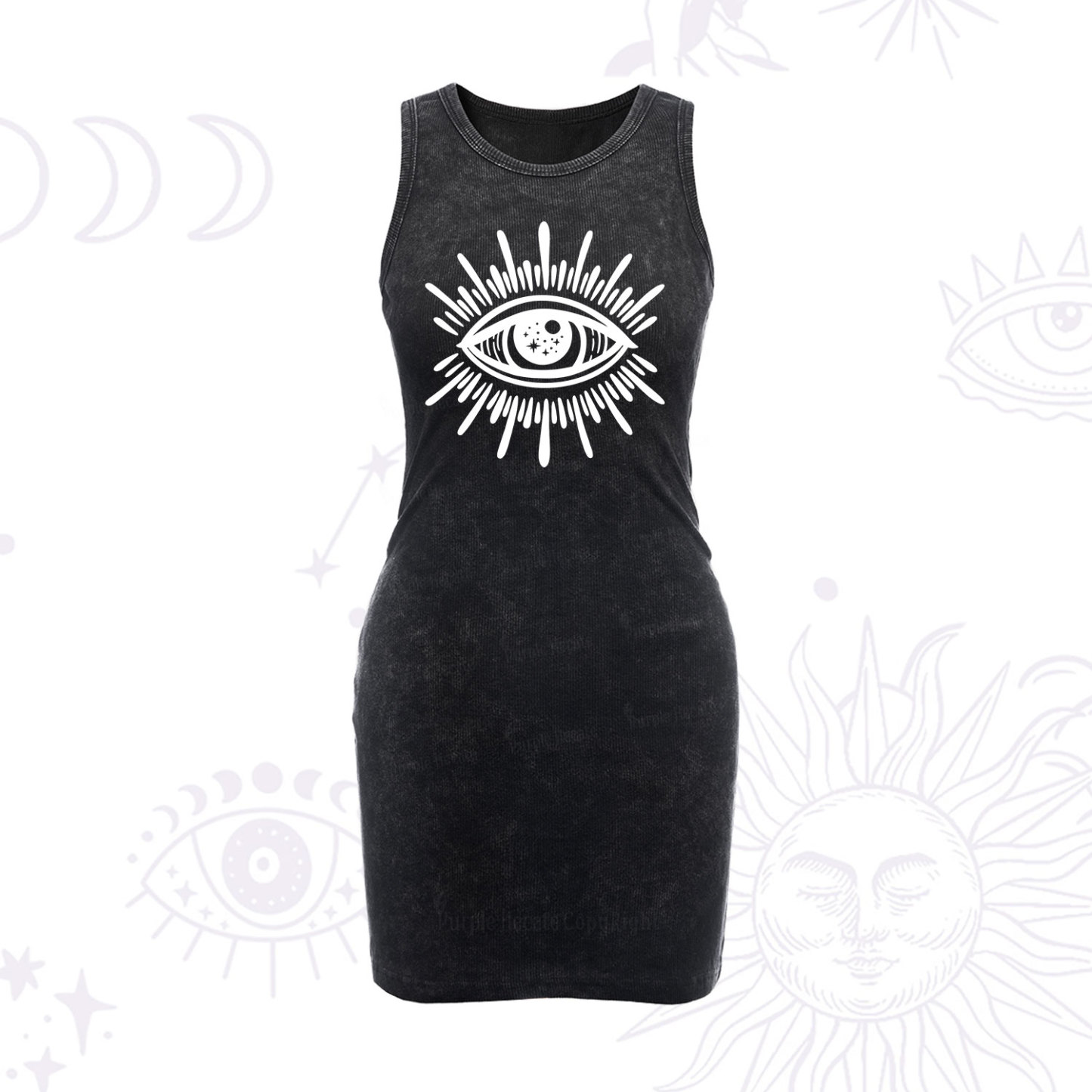 Purplehecate Evil Eye Vintage Bodycon Tank Dress