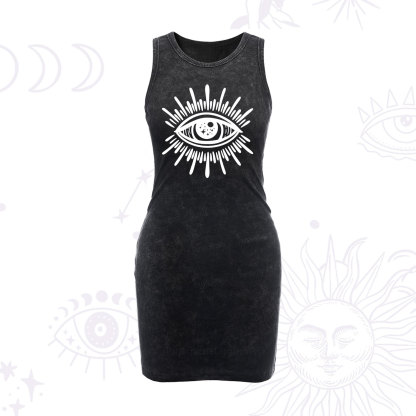 Purplehecate Evil Eye Vintage Bodycon Tank Dress