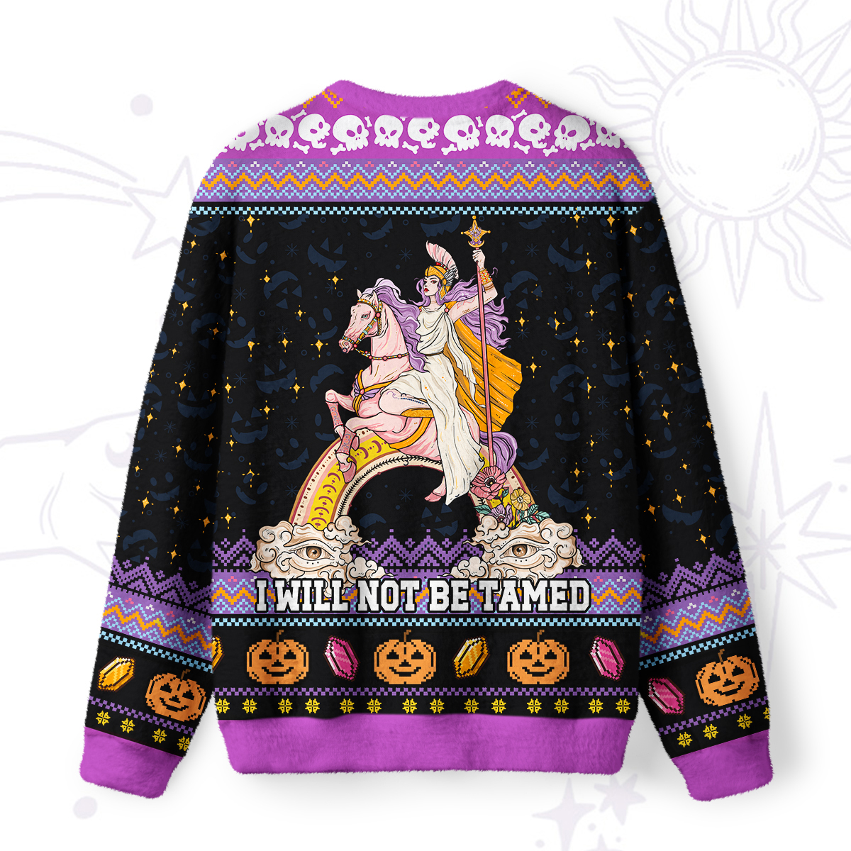 Purplehecate I Will Not Be Tamed Ugly Halloween Sweatshirts