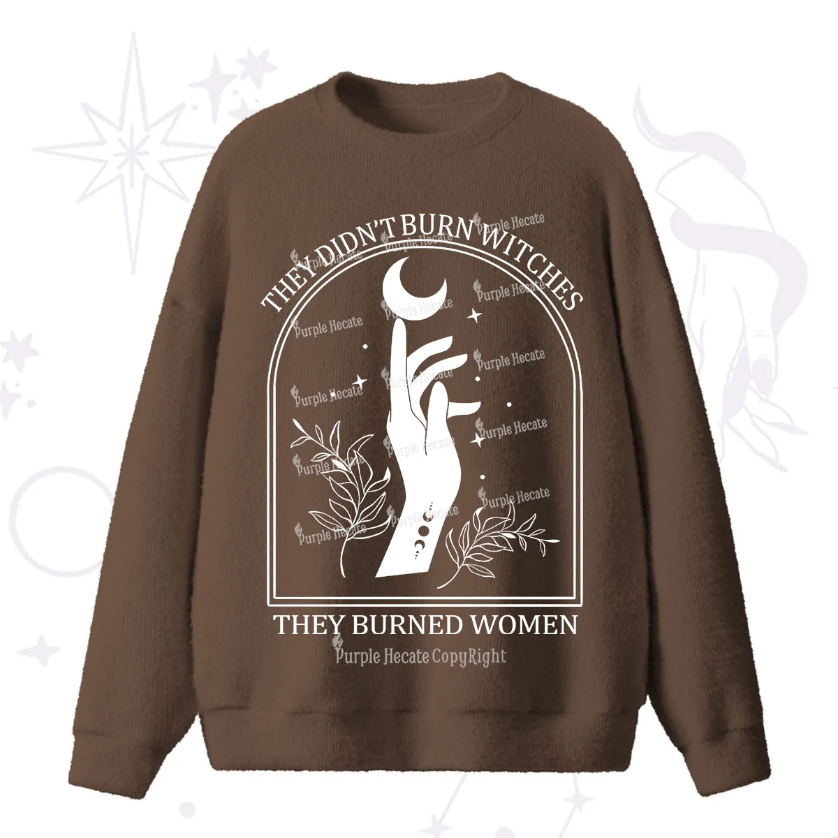 Purplehecate They Didn't Burn Witches They Burned Women Fuzzy Ugly Sweater