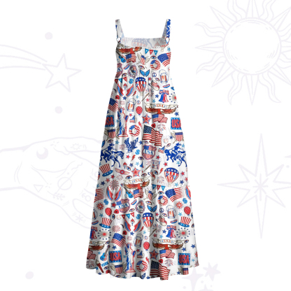 Purplehecate Freedom Festival Wide Straps Maxi Dress