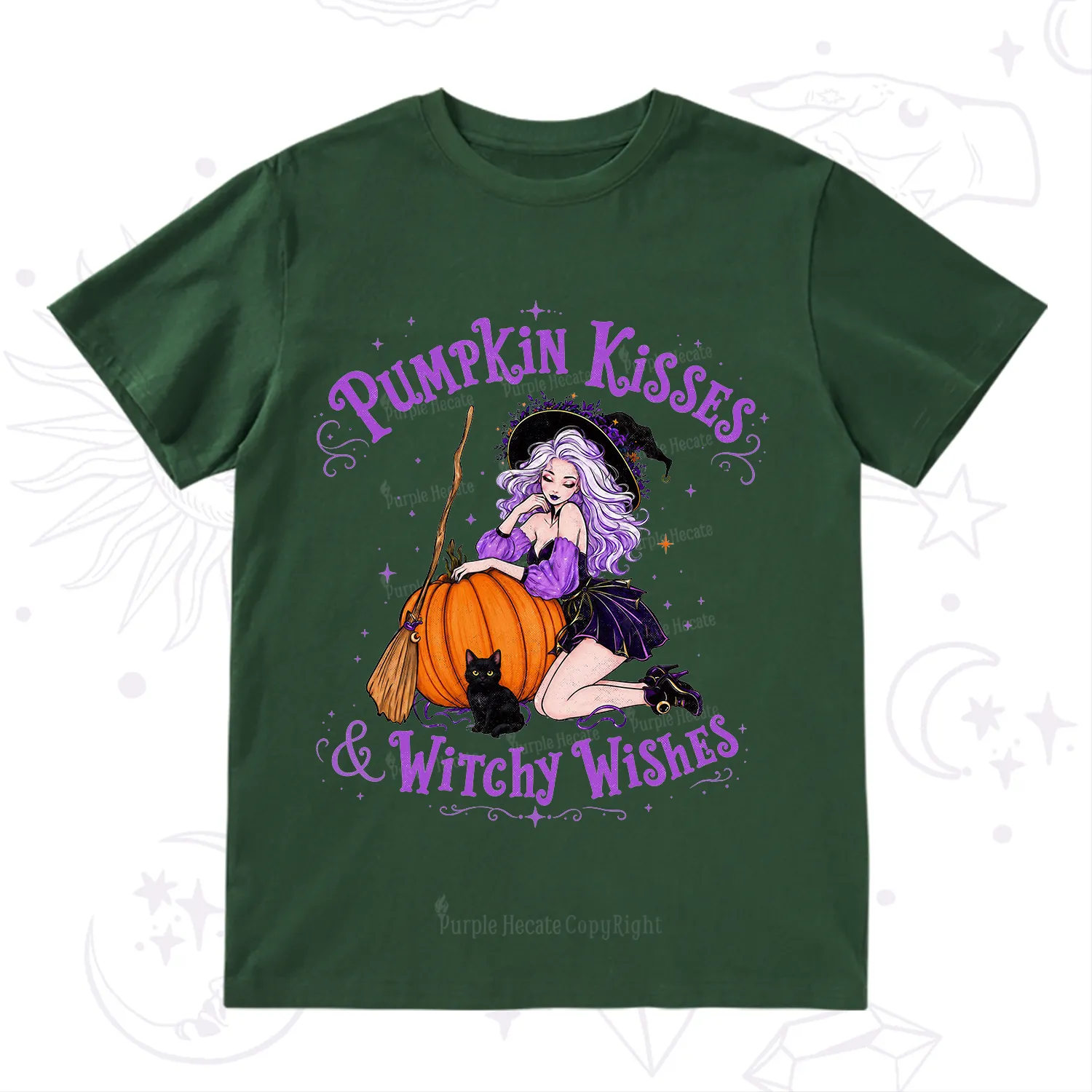 Purplehecate Pumpkin Kisses & Witchy Wishes T-Shirt