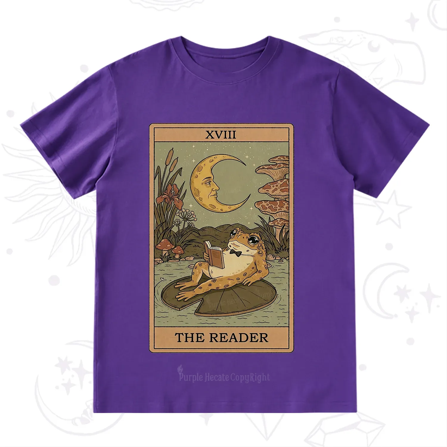 Purplehecate The Reader Frog Tarot T-Shirt