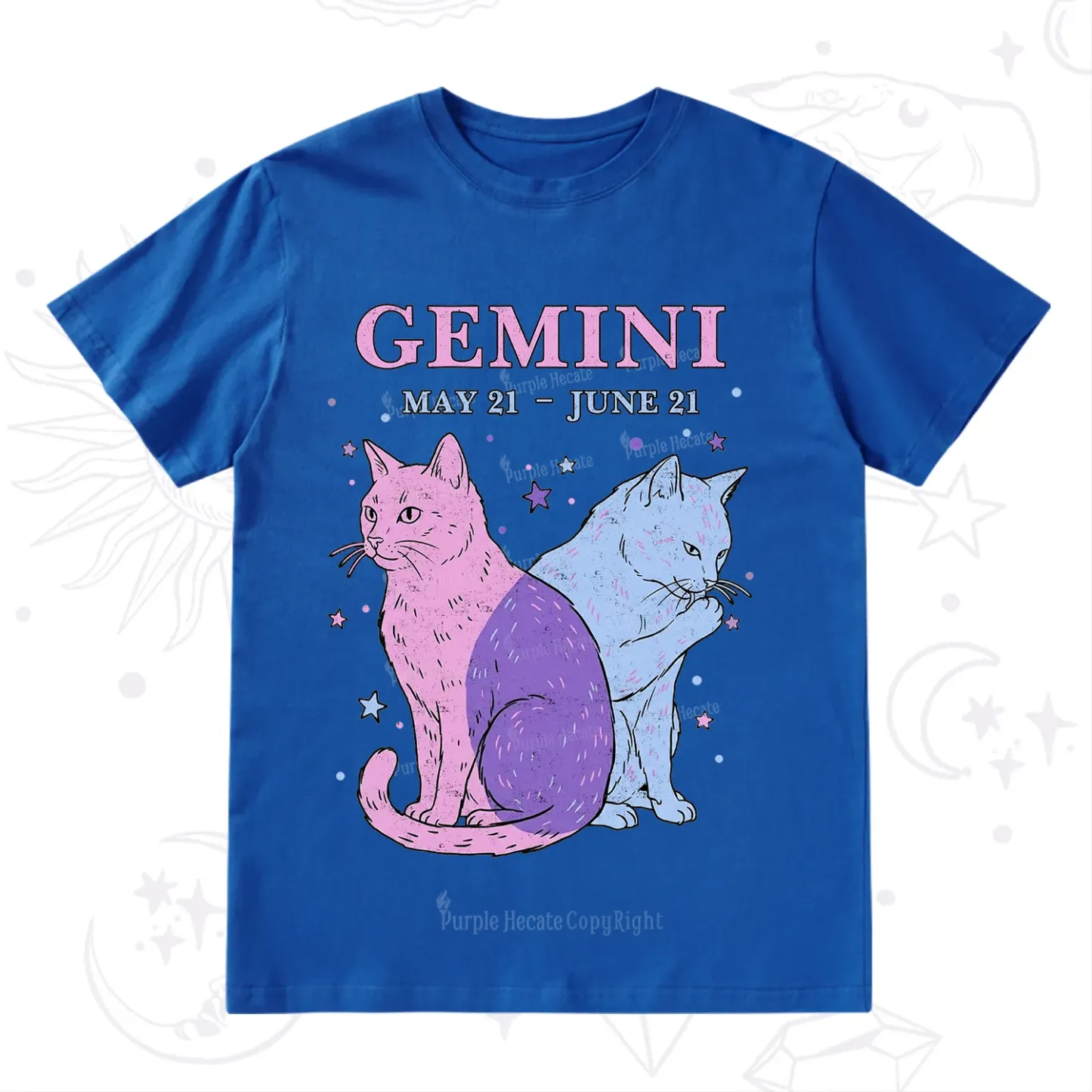 Purplehecate Gemini Zodiac Cats T-Shirt