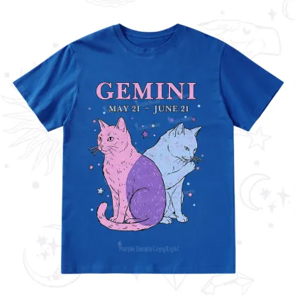 Purplehecate Gemini Zodiac Cats T-Shirt