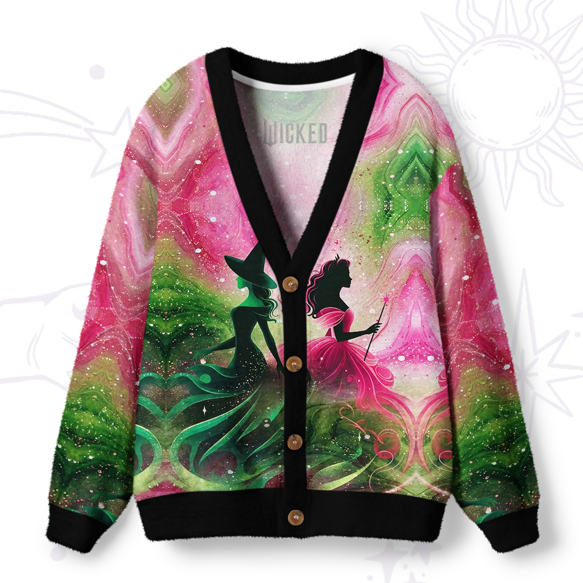 Purplehecate Wicked Enchanted Sisters Ugly Cardigan Sweaters