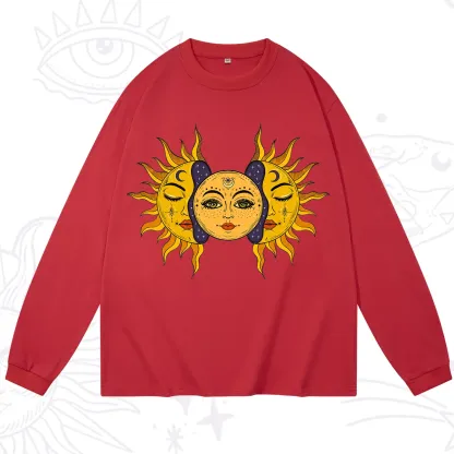 Purplehecate Celestial Twin Suns Long Sleeve T-Shirt