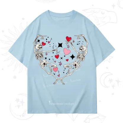 Purplehecate Skeleton Heart Lovers Valentine T-Shirt