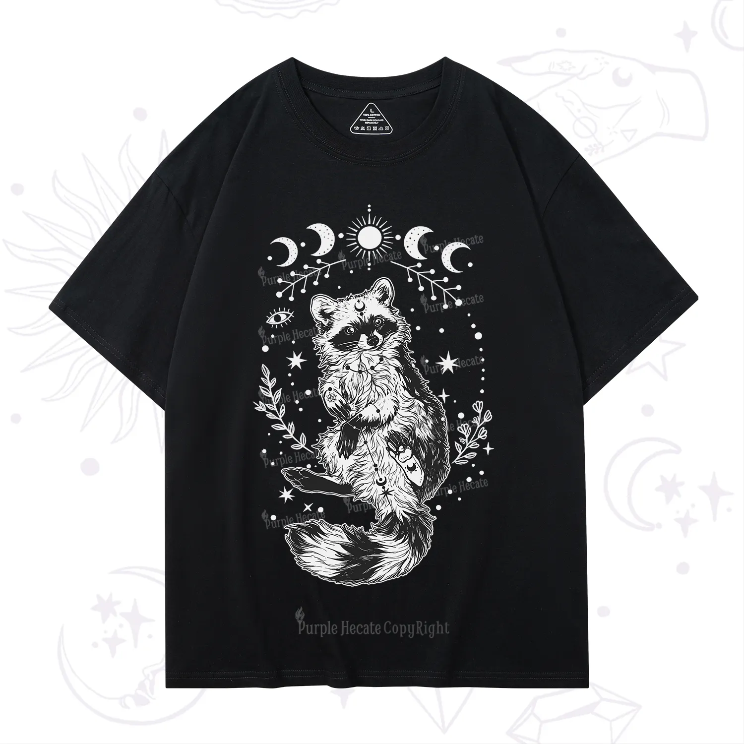 Purplehecate Lunar Magic Raccoon T-Shirt