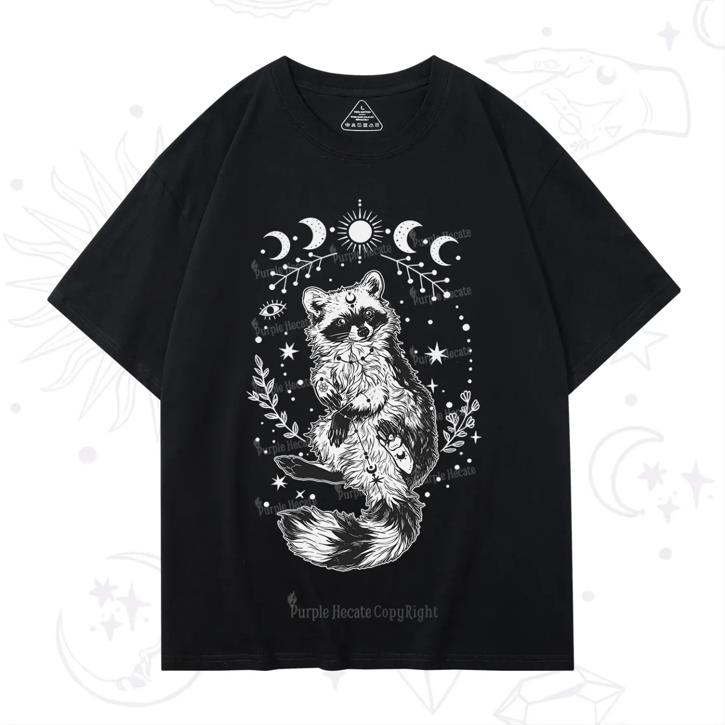 Purplehecate Lunar Magic Raccoon T-Shirt