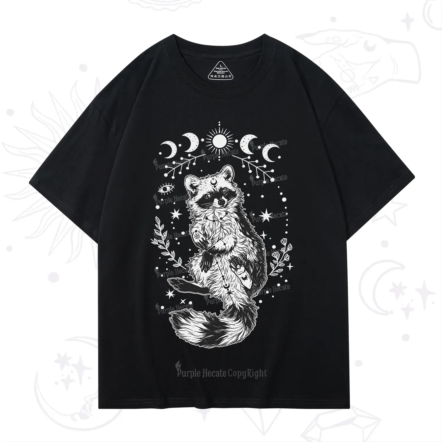 Purplehecate Lunar Magic Raccoon T-Shirt