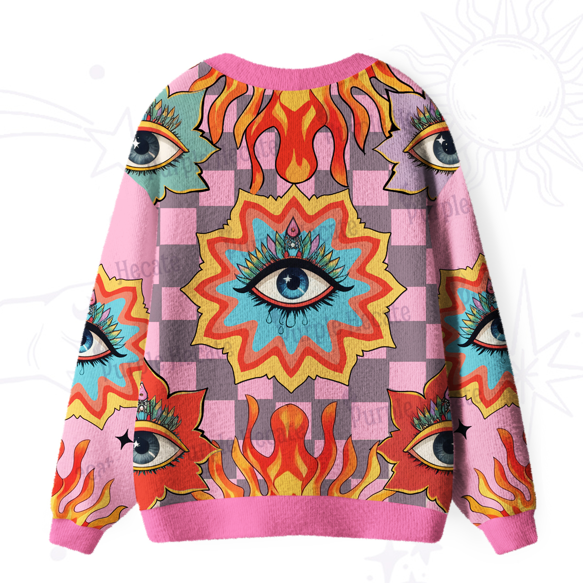 Purplehecate Awakening Flame Ugly Cardigan Sweaters