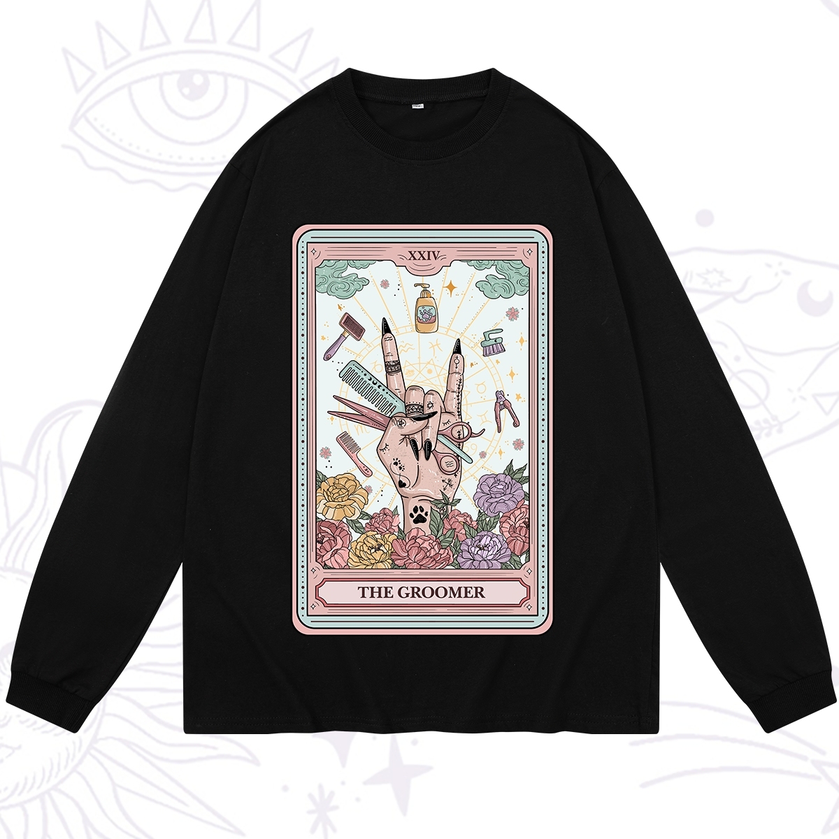 Purplehecate The Pet Groomer Tarot Card Long Sleeve T-Shirt
