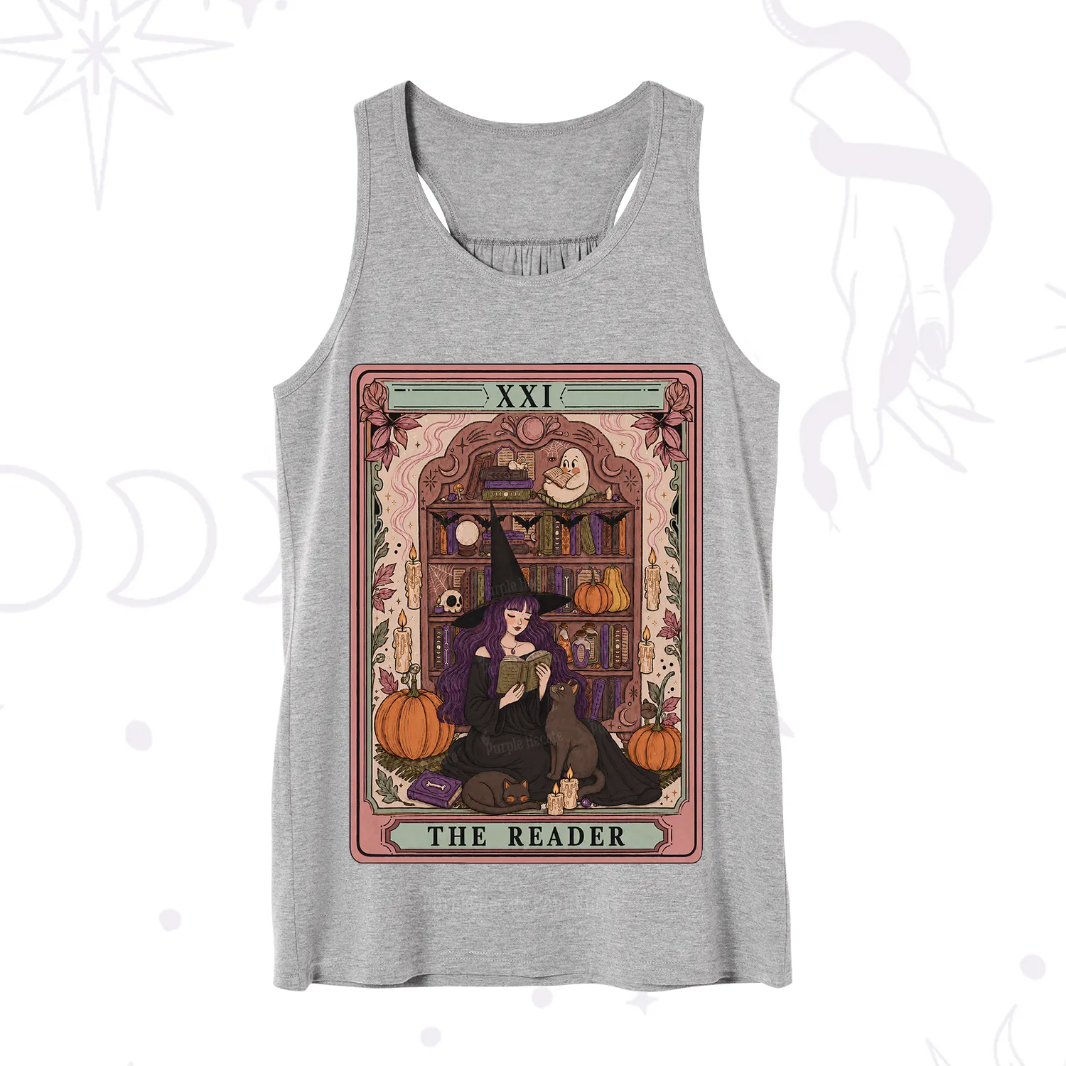 Purplehecate The Reader Tarot Bookish Witch Tank