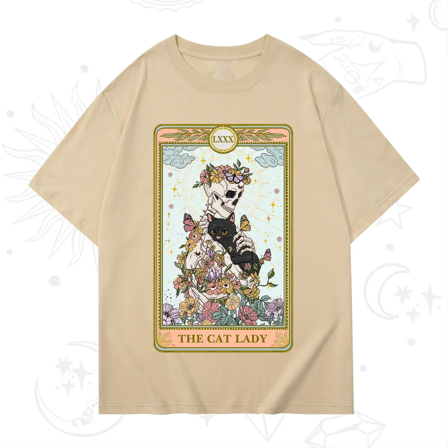 Purplehecate The Cat Lady Skeleton Tarot T-Shirt