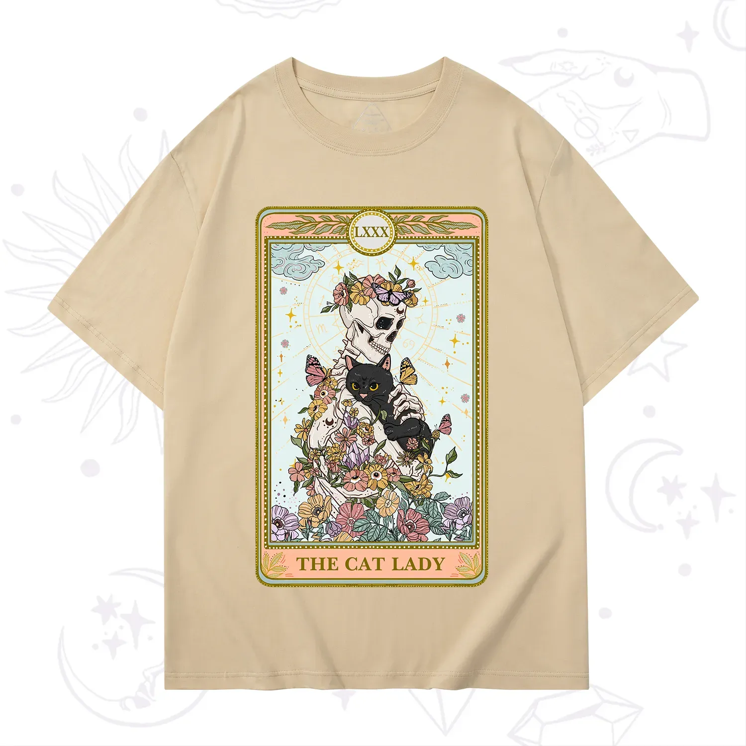 Purplehecate The Cat Lady Skeleton Tarot T-Shirt