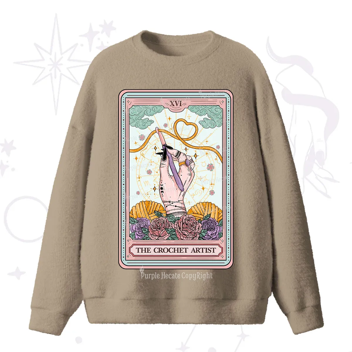 Purplehecate The Crochet Artist Tarot Card Fuzzy Ugly Sweater