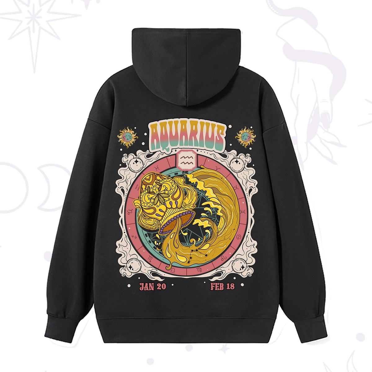 Purplehecate Aquarius Cosmic Zodiac Hoodie