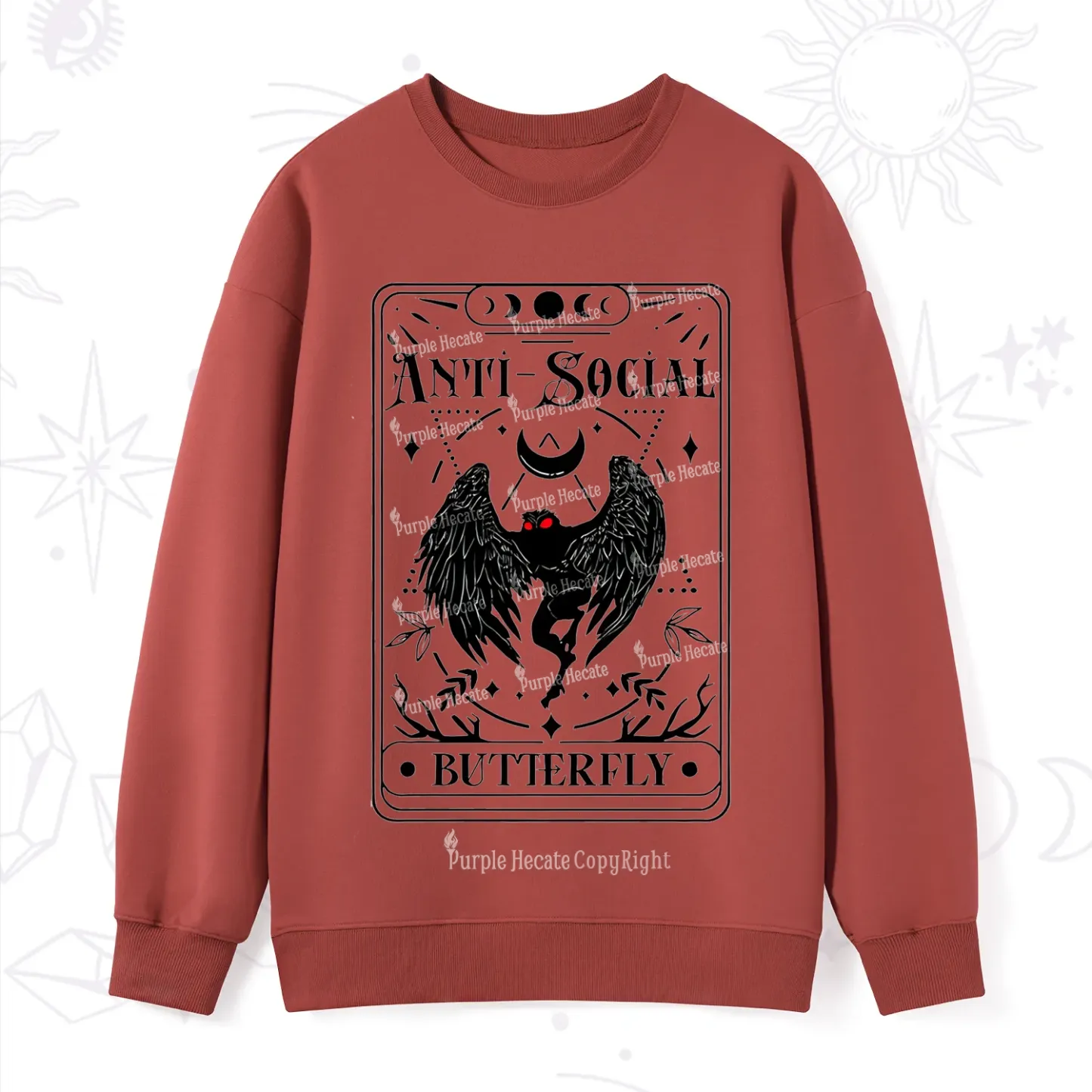 Purplehecate The Antisocial Butterfly Oracle Card Sweatshirt