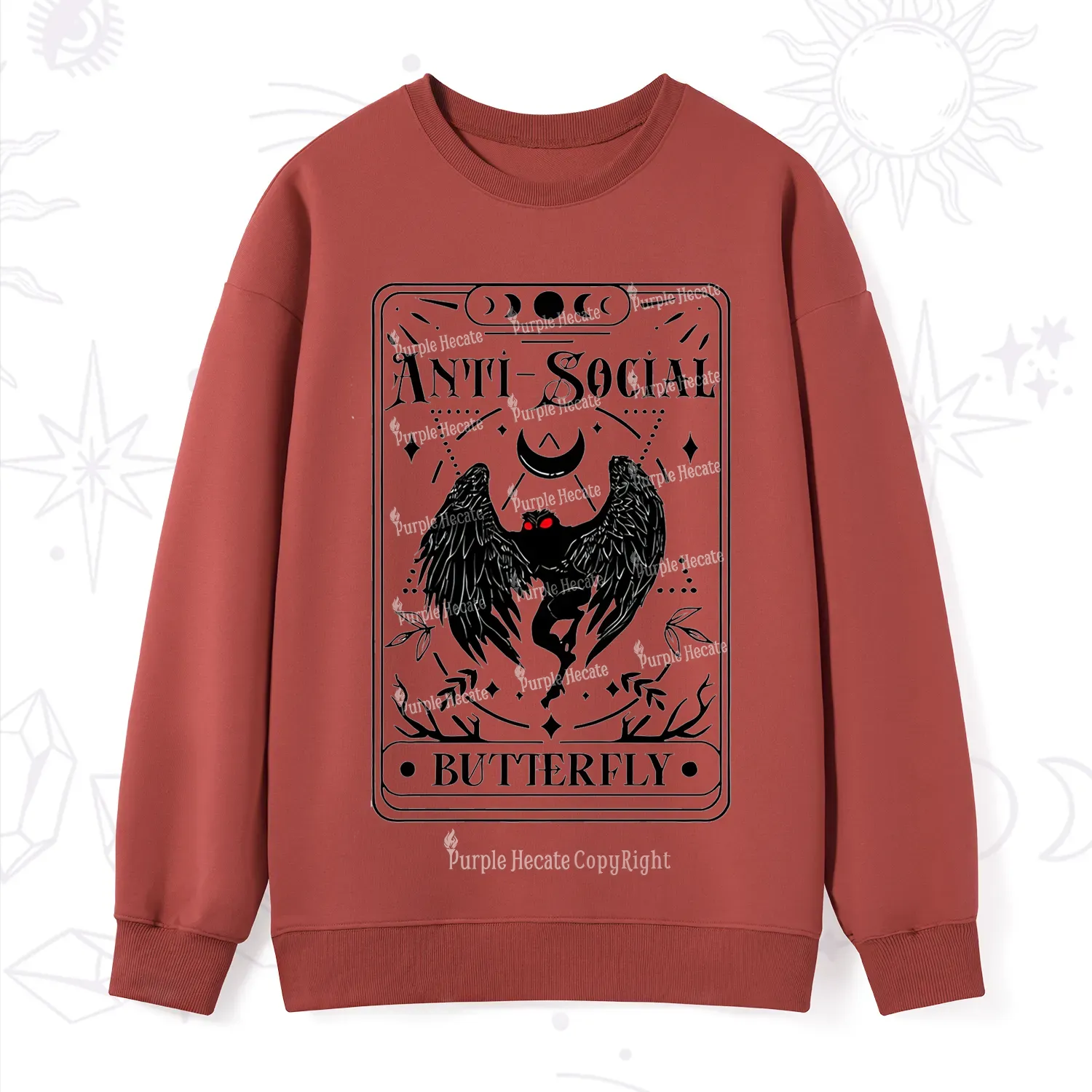 Purplehecate The Antisocial Butterfly Oracle Card Sweatshirt