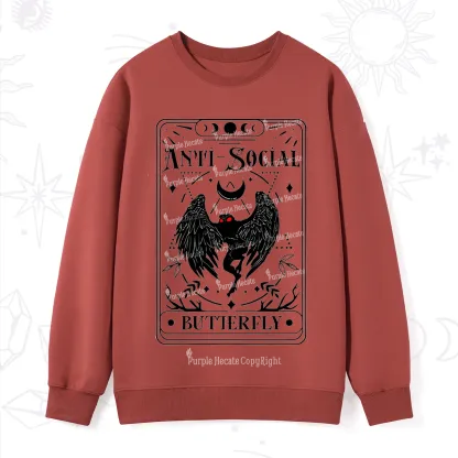 Purplehecate The Antisocial Butterfly Oracle Card Sweatshirt