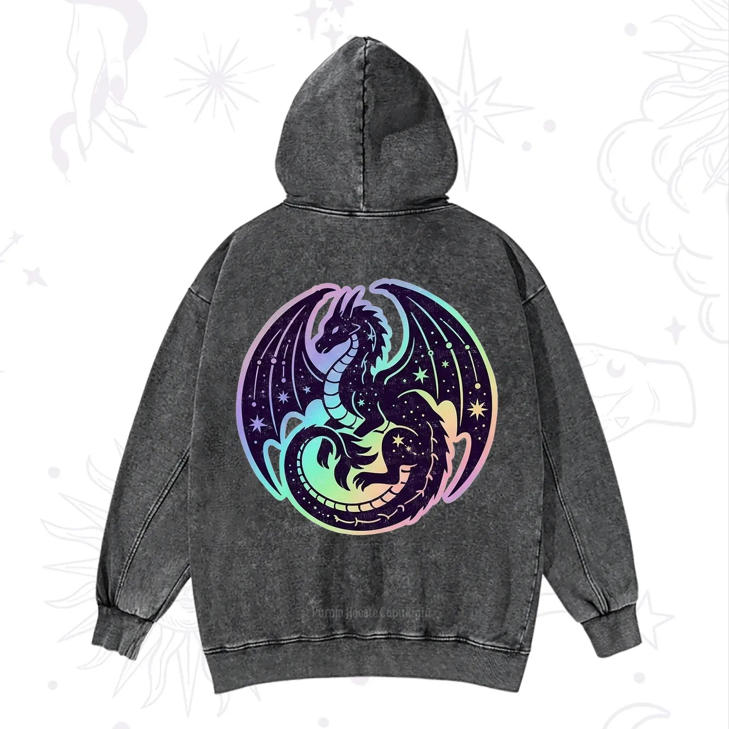 Purplehecate Cosmic Dragon Washed Hoodie