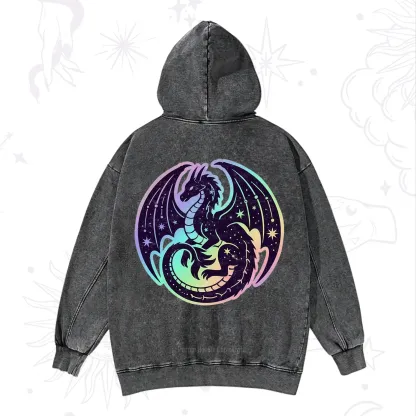 Purplehecate Cosmic Dragon Washed Hoodie