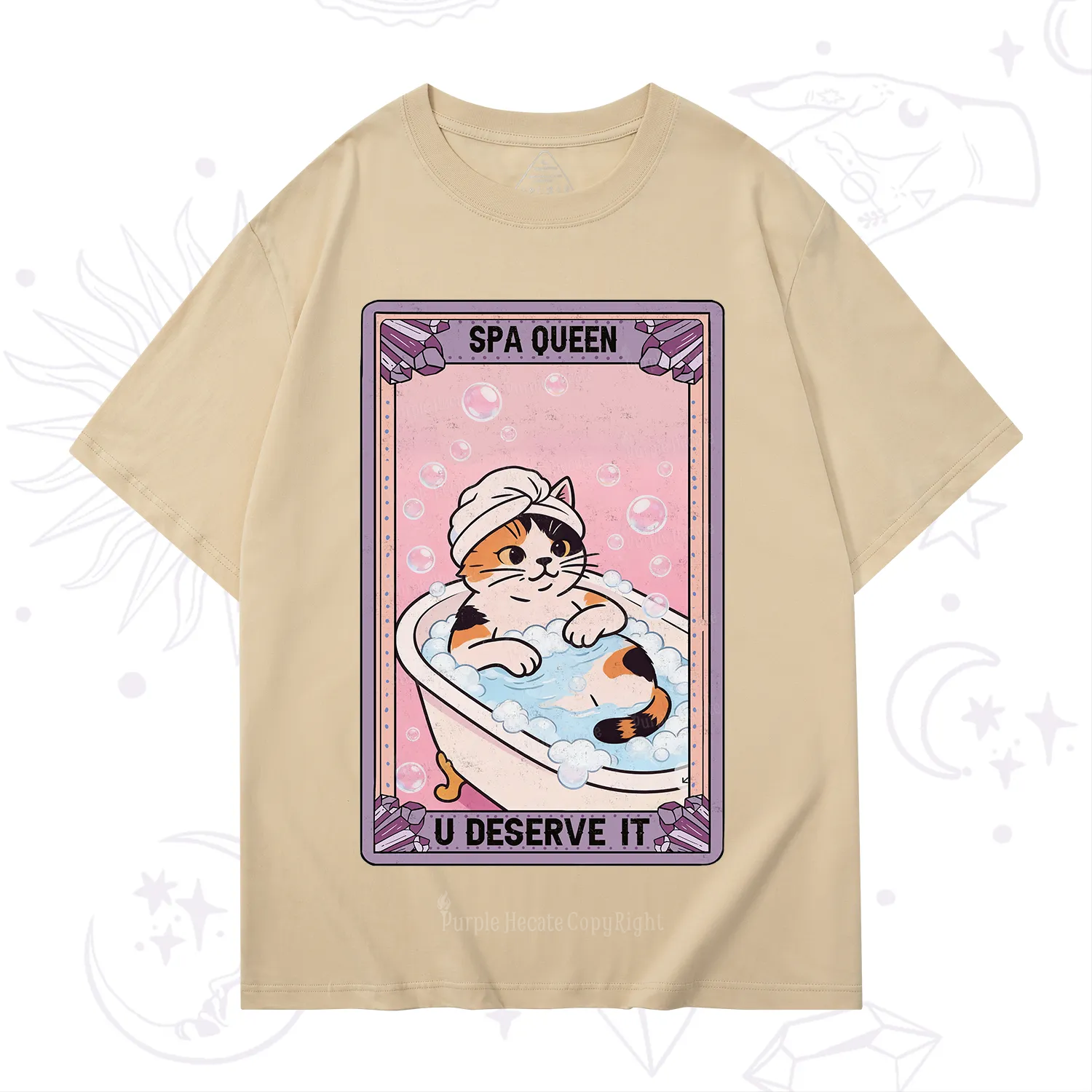 Purplehecate The Spa Queen Cat Tarot T-Shirt